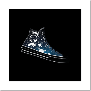 Space Converse Illustration blue Posters and Art